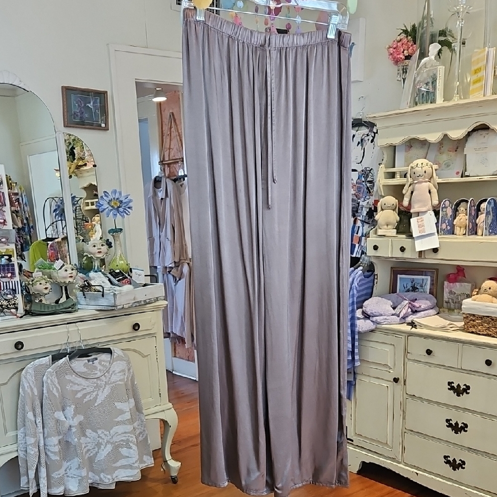 Elegant Women's Wide Leg Pajama Pants in Copper